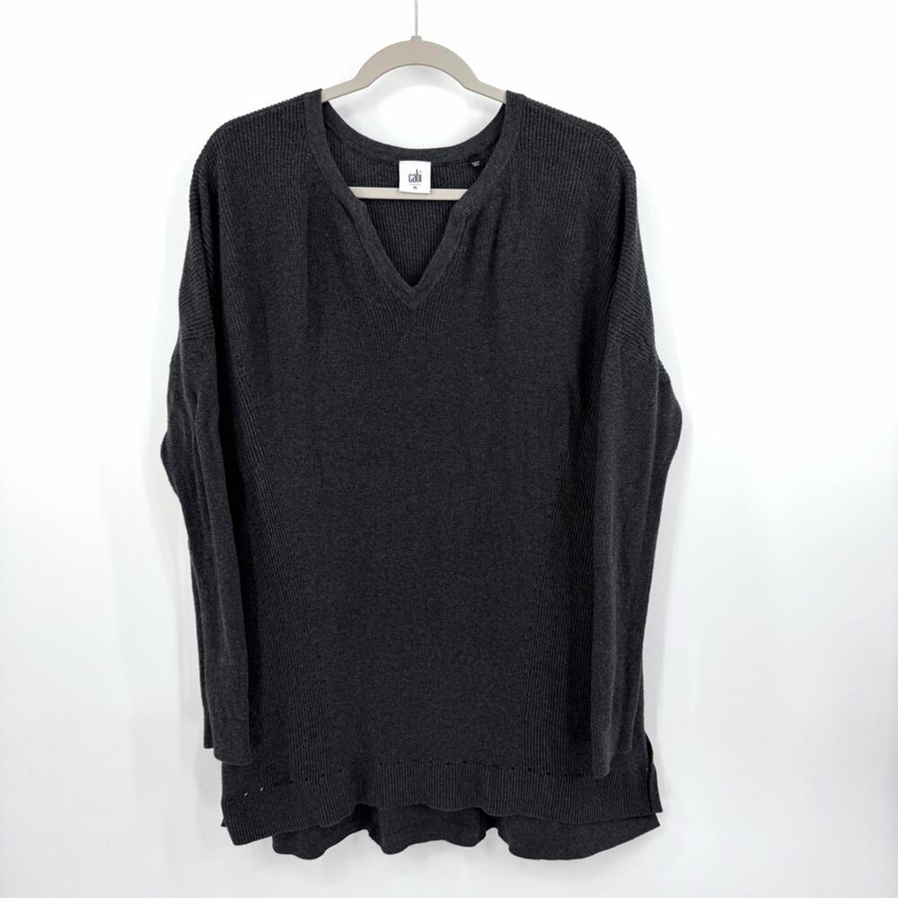 CAbi Snuggle Pullover Sweater 3705 in charcoal Size M